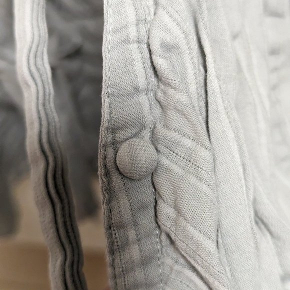 Armani Exchange button-up ruffle shirt gray/green Medium Vintage - Picture 1 of 4